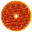 3" Round Yellow Reflector, 1 Screw/Nail/Rivet | Truck-Lite 98006Y
