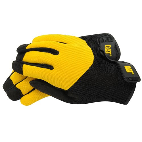 Caterpillar Padded Palm Utility Gloves with Mesh Back Adjustable Wrist, XX-Large | CAT0122152X Caterpillar