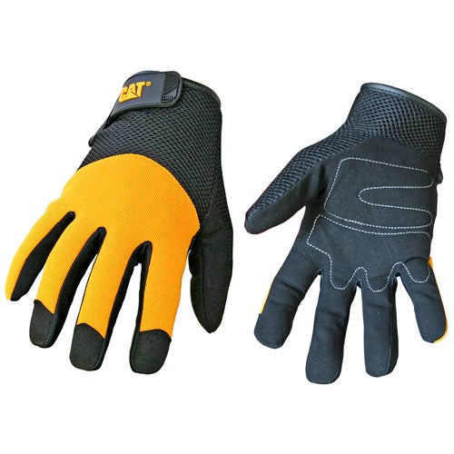 Caterpillar Padded Palm Utility Gloves with Mesh Back Adjustable Wrist, Jumbo | CAT012215J Caterpillar