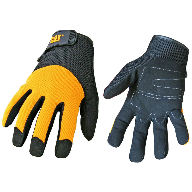 Synthetic Palm Glove with Yellow Spandex Back, Large | CAT Merchandise CAT012215L