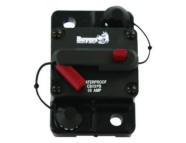 80 Amp Circuit Breaker With Manual Push-To-Trip Reset | Buyers Products CB80PB