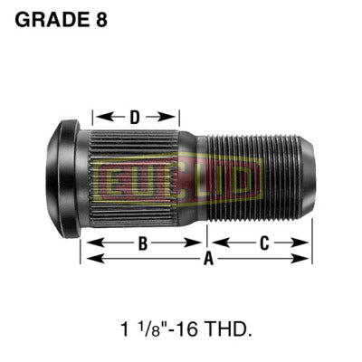 1.38" LH Headed Wheel Stud | E5898L Euclid