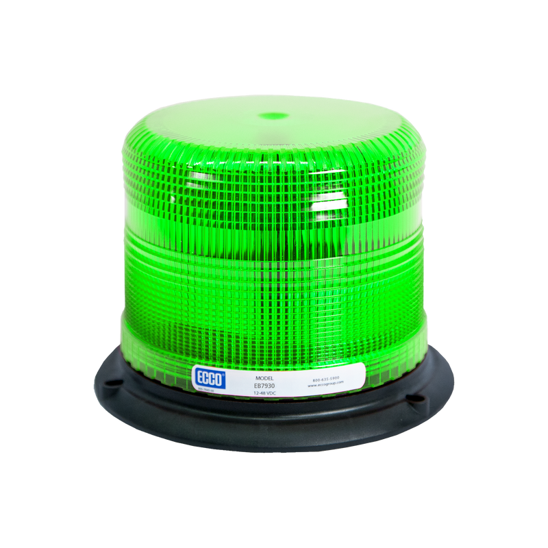 Severe Vibration Green LED Beacon with Pulse8 Flash Patterns, 3 Bolt/1" Pipe Mount | ECCO EB7930G