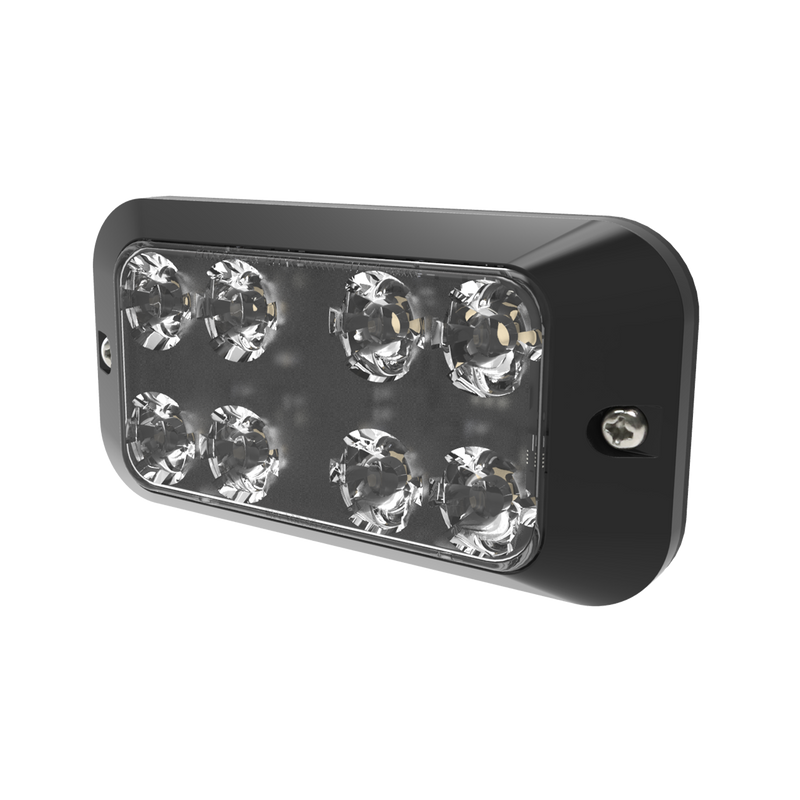 4.7" x 2.4"Amber / White 8-LED Directional LED Warning Light, 38 Flash Pattern | ECCO ED3788AC