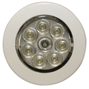 2.8" Round 8-LED Switched Interior Light w/ White Bezel , 50 Lumen Output | ECCO EW0220