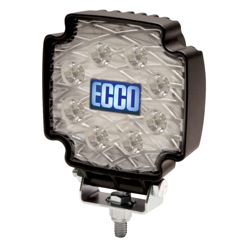 8-LED Square Flood Beam Light, 1 Bolt Mount | ECCO EW2102