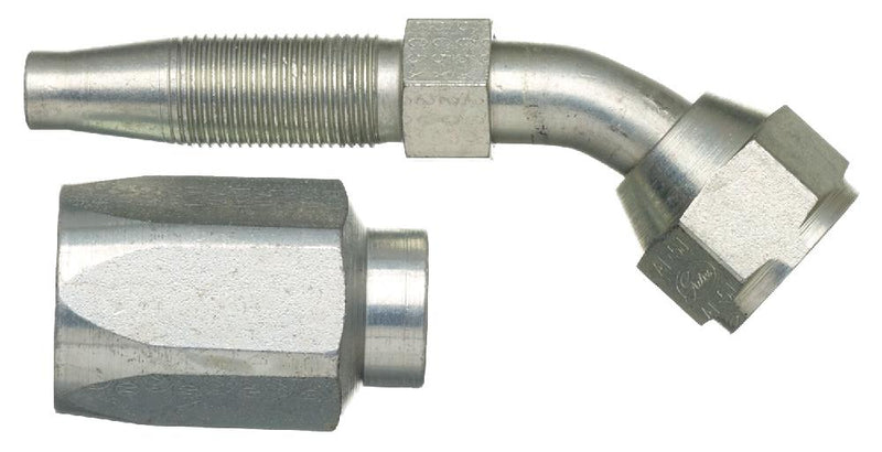 Female JIC 37 Flare Swivel - 45 Bent Tube - Steel (C5CXH, C5C, C5D & C5M Hose) | G34175-0606 Gates