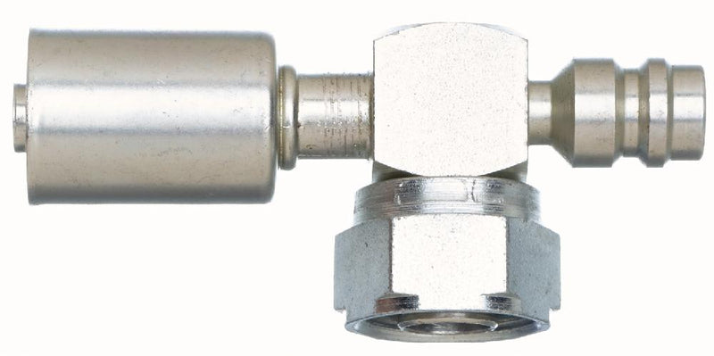 Compressor Female Tube O-Ring Nut w/ 134a Svc Port-90 Block-Stl (PolarSeal ACA) | G45960-1210S Gates