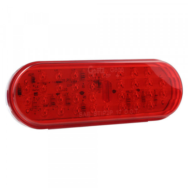 Red Hi Count® 6.5" Oval LED Stop Tail Turn Light | Grote G6002