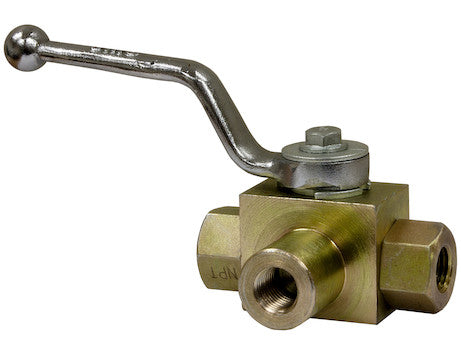 1/2 Inch NPTF 3-Port High Pressure Ball Valve | Buyers Products HBV3W050