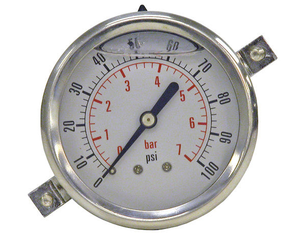 Silicone Filled Pressure Gauge - Panel Clamp Mount 0-100 PSI | HPGC100 Buyers Products