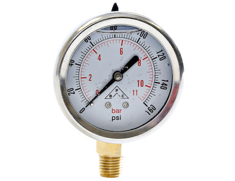 Silicone Filled Pressure Gauge - Stem Mount 0-300 PSI | HPGS300 Buyers Products