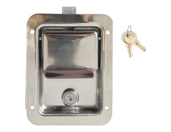 Stainless Steel Single Point Locking Paddle Latch - Thru-Hole Mount | Buyers Products L3885