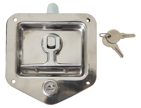 Stainless Single Point T-Handle Latch With Mounting Holes | Buyers Products L8815