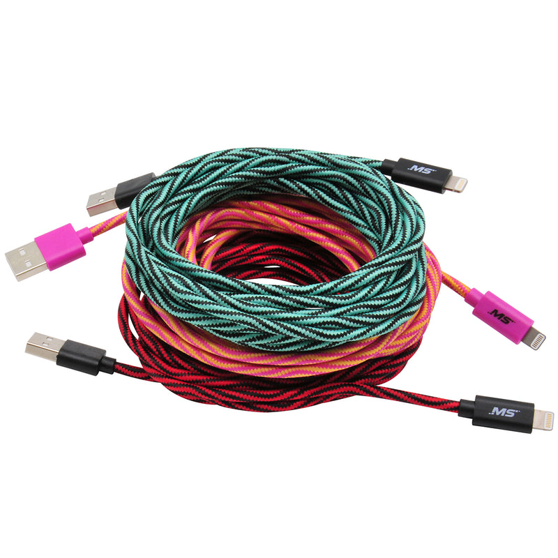 10' Lightning ® Charge and Sync Cable Assortment, Assorted Colors® | MobileSpec MB06626