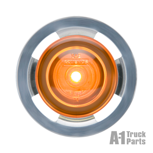 1 LED Yellow .75" Marker/Clearance Light with Gasket and Locking Ring for Grommet Mount, 12V | Optronics MCL11SAKB