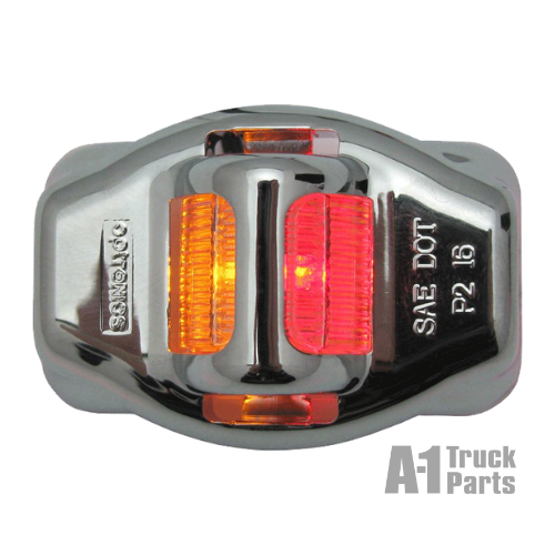2 LED Amber/Red Fender Marker Clearance Lights for Surface Mount, 12V | Optronics MCL181ARCRBP