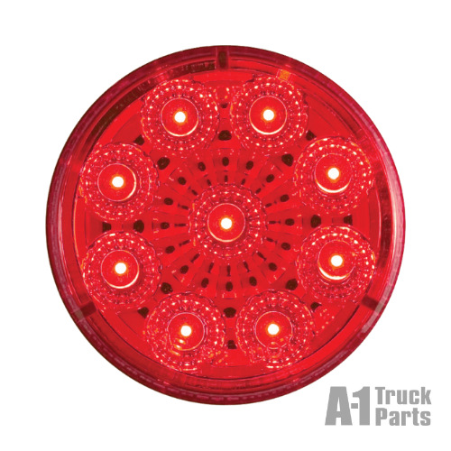 2" Round Red Marker/Clearance 9 LED Light, PL-10 Connection, 12V | Optronics MCL50RBP