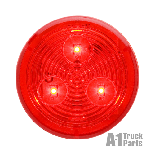 3-LED 2.5" Round Red Marker/Clearance Light for Grommet Mount | Optronics MCL57RBP
