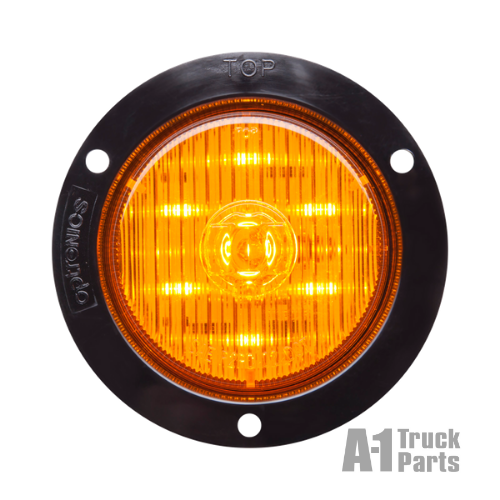 7-LED 2.5" Round Yellow Marker/Clearance Light, Weathertight Connection for Recess Flange Mount | Optronics MCL58AMFB
