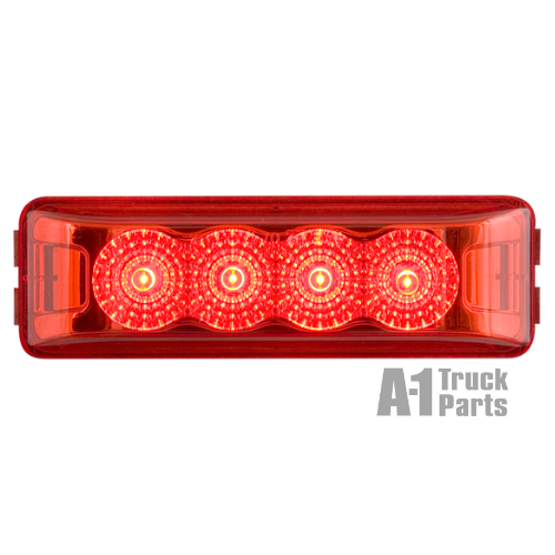 4-LED Snap-In Thinline Red Marker/Clearance Light, Male Pin | Optronics MCL63RBP