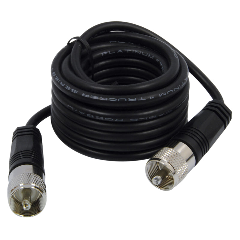 12' CB Antenna Black Coax Cable with PL-259 Connectors | RoadPro RP12CC