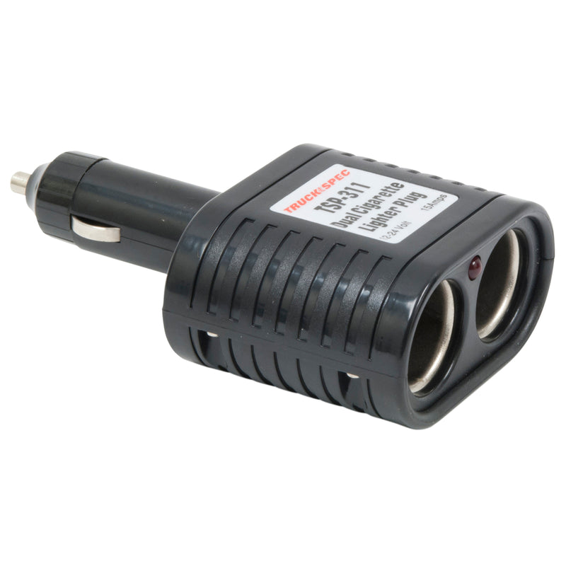 12V 2 Outlet Cigarette Lighter Adapter | RoadPro RP2232