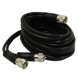 12' CB Antenna Co-Phase Black Coax Cable with (3) PL-259 Connectors | RoadPro RP12CCP