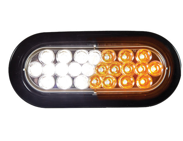 Amber/Clear 6 Inch Oval Recessed LED Strobe Light With Quad Flash | Buyers Products SL66AC