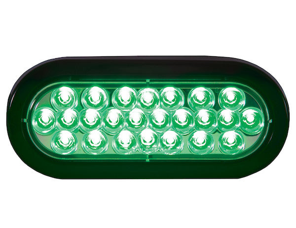 Green 6 Inch Oval Recessed LED Strobe Light With Quad Flash | Buyers Products SL66GO
