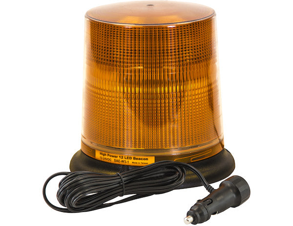 6.5" Amber LED Strobe Beacon Light, Magnetic-Permanent Mount | Buyers Products SL695A