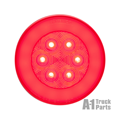 21-LED 4" Round Red Stop/Turn/Tail Light, PL-3 Connection for Grommet Mount | Optronics STL101RB