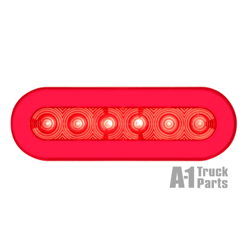 22-LED 6" Oval Red Stop/Turn/Tail Light, PL-3 Connection for Grommet Mount | Optronics STL111RBP