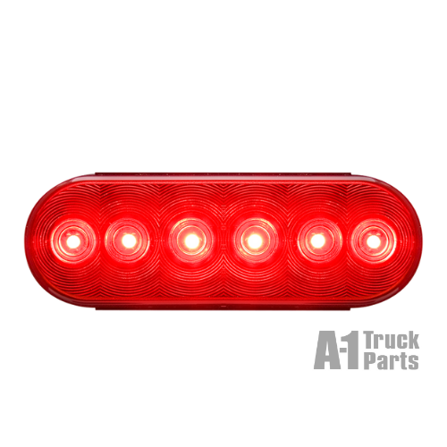 6-LED 6" Oval Red Stop/Turn/Tail Light, PL-3 Connection for Grommet Mount | Optronics STL12RBP