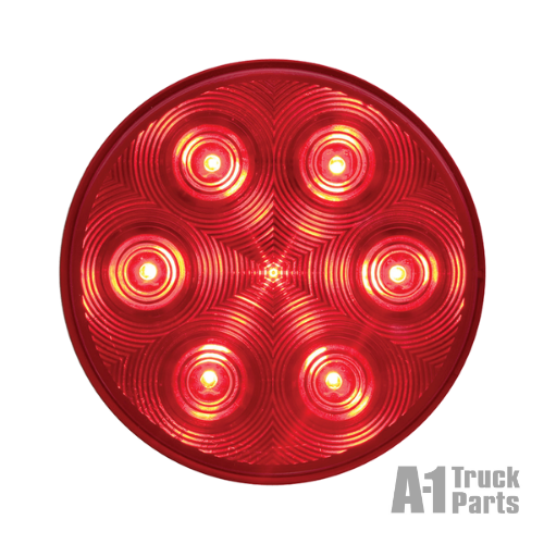 7-LED 4" Round Red Stop/Turn/Tail Light, PL-3 Connection for Grommet Mount | Optronics STL13RBP