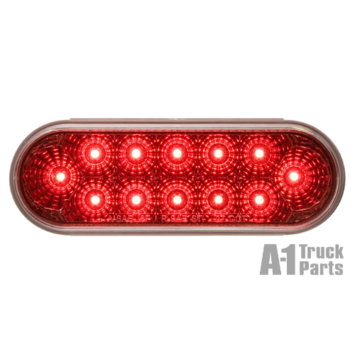 16-LED 6" Oval Red Parking/Turn Signal with Clear Lens, PL-3 Connection for Grommet Mount | Optronics STL22CCRB