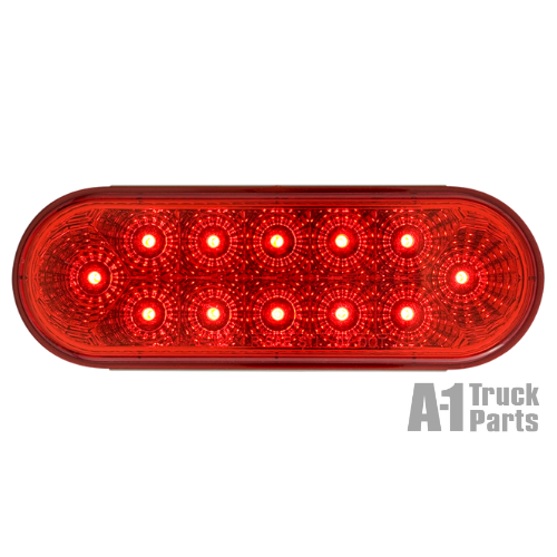 12-LED 6" Oval Red Stop/Turn/Tail Light, PL-3 Connection for Grommet Mount | Optronics STL22RBP