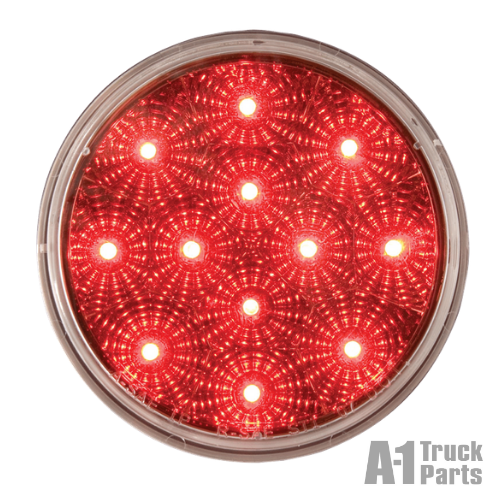 12-LED 4" Round Red Stop/Turn/Tail Light with Clear Lens, PL-3 Connection for Grommet Mount | Optronics STL23CCRBP