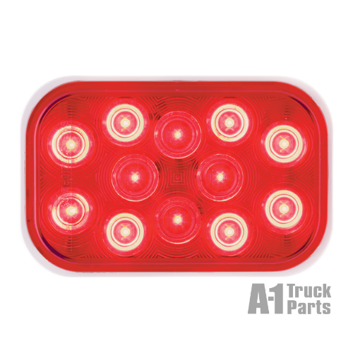 Red 12-LED Stop/Turn/Tail Light 3.5" x 5.25", PL-3 Connection for Grommet Mount | Optronics STL33RBP