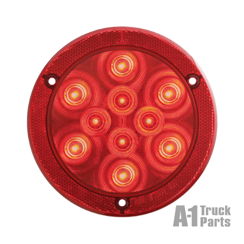 4" Round 10-LED Red Stop/Turn/Tail Light, PL-3 Connection for Recess Flange Mount | Optronics STL43RBX
