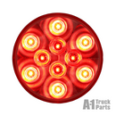 4" Round 10-LED Red Stop/Turn/Tail Light with Clear Lens, PL-3 Connection for Grommet Mount | Optronics STL53RCBP