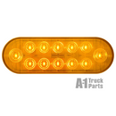 6" Oval 12-LED Yellow Parking/Turn Signal Light, PL-3 Connection for Grommet Mount | Optronics STL572AB