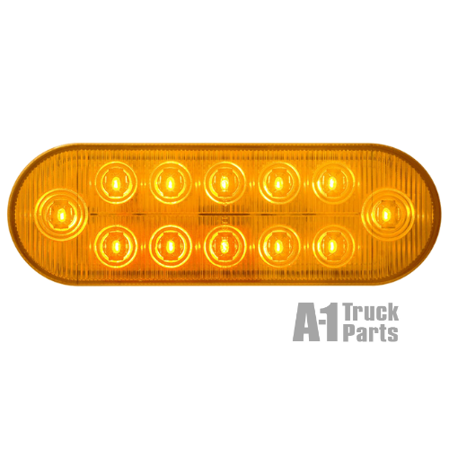 6" Oval 12-LED Yellow Parking/Turn Signal Light, PL-3 Connection for Grommet Mount | Optronics STL572AB