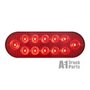 6" Oval 12-LED Red Stop/Turn/Tail Light, PL-3 Connection for Grommet Mount | Optronics STL572RB