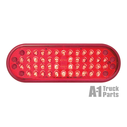 6" Oval 48-LED Red Stop/Turn/Tail Light, PL-3 Connection for Grommet Mount | Optronics STL70RB