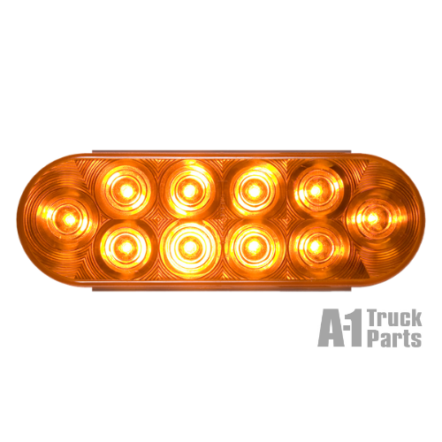 6" Oval 10-LED Yellow Rear Parking/Turn Signal, PL-3 Connection for Grommet Mount | Optronics STL72ABP