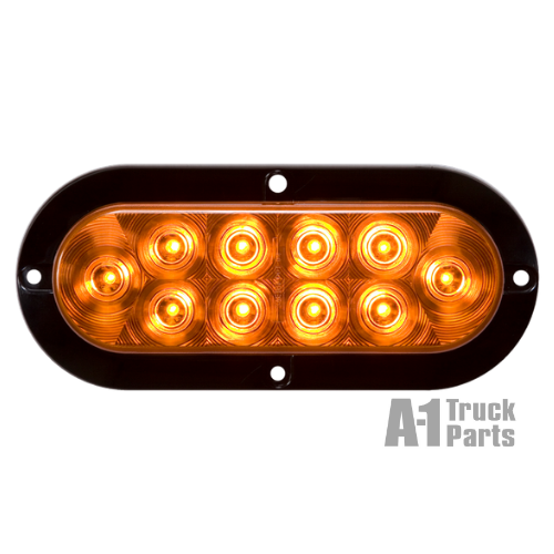 6" Oval 10-LED Yellow Parking/Rear Turn Signal, Hard Wired for Flange Surface Mount | Optronics STL78AB