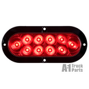 6" Oval 10-LED Red Parking/Rear Turn Signal, Hard Wired for Flange Surface Mount | Optronics STL78RBP