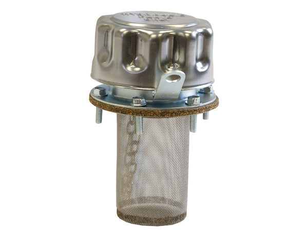 Chrome Filler-Strainer Breather Cap Assembly With Locking Tab | Buyers Products TFA005715L