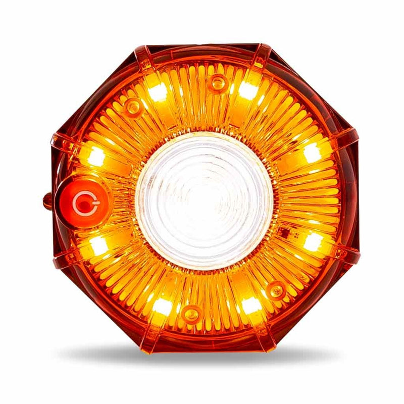 3" Dual Color Amber/White Portable/Magnetic/Hangable Hazard LED Light (9 Diodes) | TLED-OC1A Trux Accessories